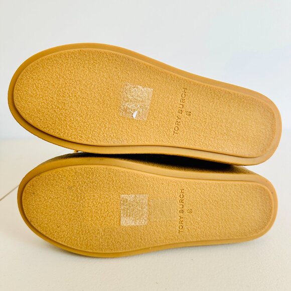 NEW TORY BURCH T SIGNATURE QUILTED CANVAS AND LEATHER SLEEPING BAG BOOTS - Picture 5 of 10